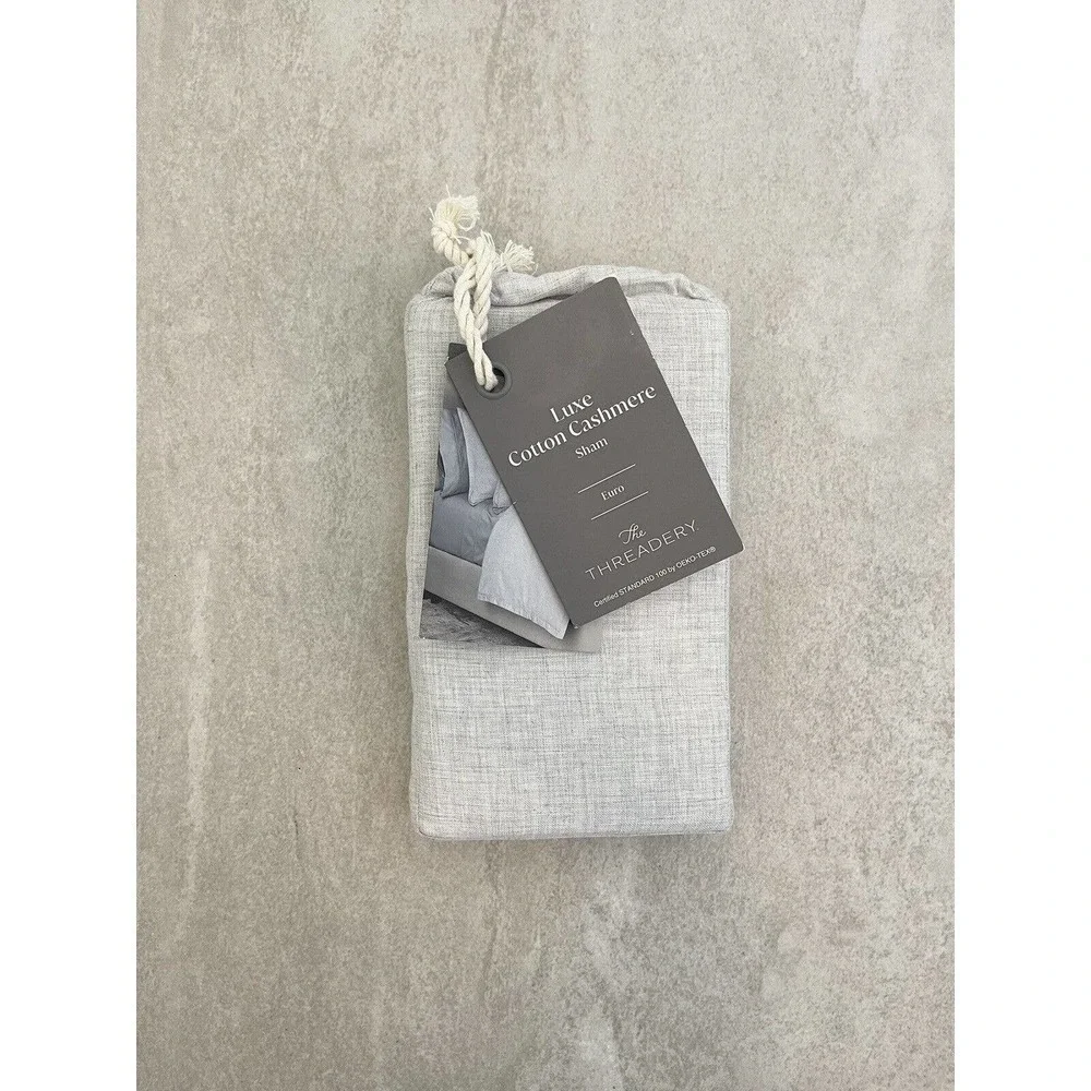 The Threadery Cotton Cashmere European Pillow Sham Light Grey 26